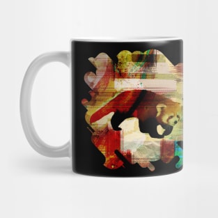 Red Panda Abstract mixed media art collage Mug